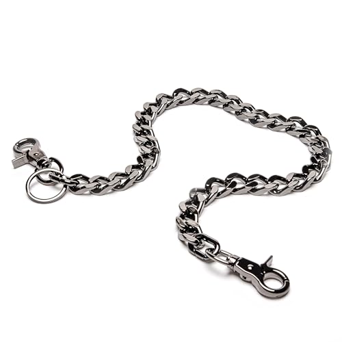 newtro Heavy Duty Wallet Chain Men Women Boy Girl, Biker Motorcycle Pants Jean Punk Goth Key Chain, Black 17" (TH04BK17)