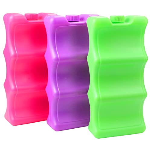 Image of Bercoor 3pcs Breastmilk Ice Pack, Bottle Ice Packs for Breastfeeding Working Mom fit for Cans Bottles Breast Pump Bag, Red, Green, Purplem