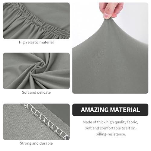 Image of SearchI Club Chair Slipcover Stretch Barrel Chair Covers Solid Color Tub Chair Slipcovers Spandex Armchair Sofa Cover Removable Couch Furniture Protector Arm Chair Cover for Living Room (Pure Grey)