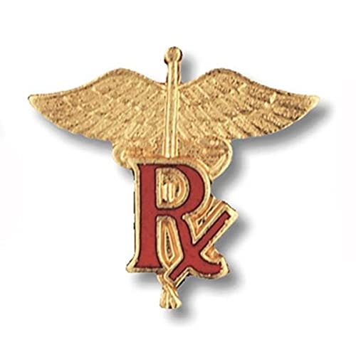 Image of Prestige Medical Emblem Pin, Pharmacist (RX on Caduceus)