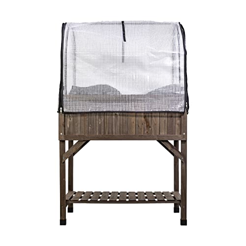 mgc24 Hochbeet VegTrug rechteckig aus Zedernholz mit Schutzhaube und Vlieseinlage - 78x58x129 cm - braun - Premium Hochbeet-Set für nachhaltiges Urban Gardening auf dem Balkon, Terrasse, Garten mgc24 Hochbeet VegTrug rechteckig aus Zedernholz mit Schutzhaube und Vlieseinlage - 78x58x129 cm - braun - Premium Hochbeet-Set für nachhaltiges Urban Gardening auf dem Balkon, Terrasse, Garten