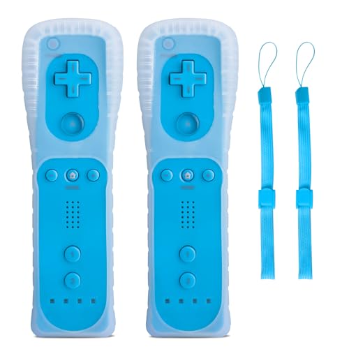 Image of TechKen Wii Controller Pack - 2 Remote Controllers with Silicone Case and Wrist Strap, Compatible with Wii /Wii U