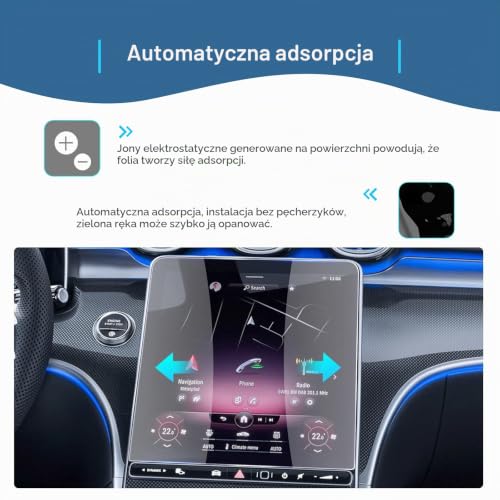 GAFAT Kompatybilny z Mercedes-Benz Klasa C W206 / GLC X254 2025 2026-2023 11,9" Folia Ochronna do Nawigacji, C Class W206 11,9" Szkło Ochronne na Ekran Dotykowy, 9H odporna na zarysowania