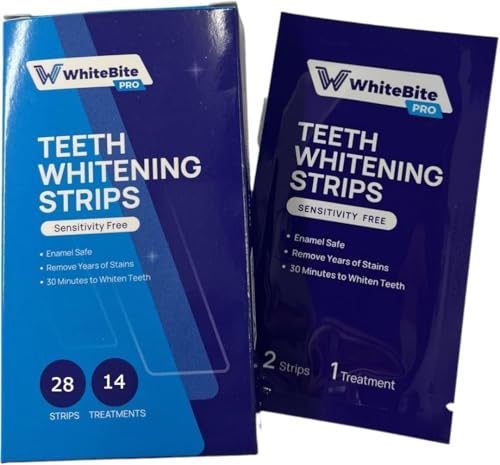 Whitebite Pro Upgraded Teeth Whitening Strips 28 Strips (14 Treatments) | Enamel-Safe