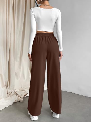 Image of Aahwan Grey Solid Oversized Wide Leg Baggy Korean Trousers for Women & Girls'