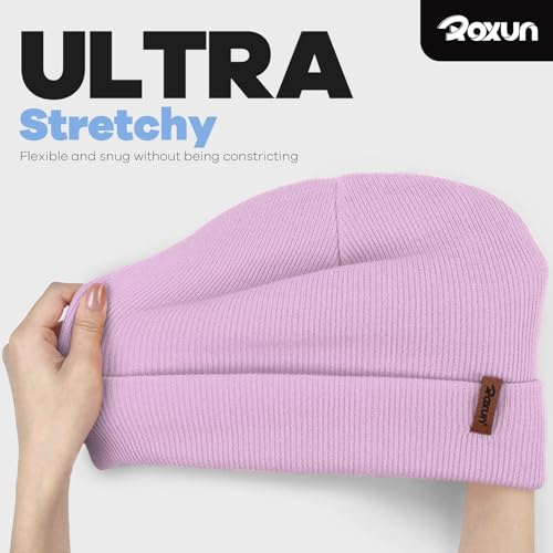 Image of ROXUN Beanie for Men /Women Winter Hat Soft Warm Unisex Skull Stocking Cap | cuffed beanie,stretch-knit fit ,suits daily wear,hiking, skiing cycling