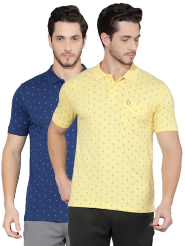 Image of Dollar Cotton Rich Fabric Printed Men's Polo T-Shirt | All-Over Prints | Embroidery Logo Branding on Pocket | Wide Array of Attractive Colours & Prints