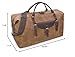 Oversized Travel Duffel Bag Waterproof Canvas Genuine Leather Weekend bag Weekender Overnight Carryon Hand Bag Brown