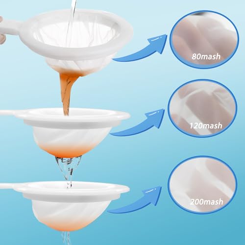 Image of Baby Brine Shrimp Net Sieve 80, 120, 200 Mesh kit with 3 Hooks, 3 Pipettes and 5 Storage Tubes for Brine Shrimp Hatchery Filter Fry Eggs and Hatching Baby Fish Separator (14pcs Parts)