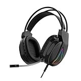 Conception légère à double bandeau : ce casque d'ordinateur est conçu avec un double bandeau suspendu et des coussinets d'oreille, offrant un ajustement confortable même lors d'une utilisation prolongée sans provoquer de pression ou d'inconfort.