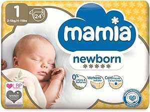 New Born Nappies/Diapers Mamia Size 0 to 5 (White, Size 1 Pack of 1, 120, Count)