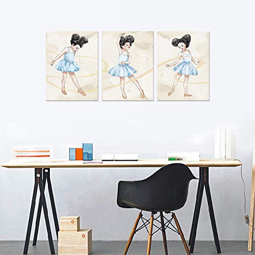 Kalawa Ballerina Wall Decor Lovely Ballet Girl Wall Art Graceful Dancing Kid Print Canvas Elegant Ballet Dancer Poster Fashion Painting For Living Room Bedroom And Dancing Room Framed Ready To Hang #TOP2
