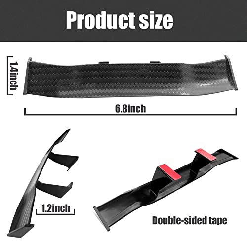2Pcs Car Mini Spoiler Wing, Car Universal Carbon Fiber Pattern Decoration, 6.7Inch No Drilling Self Adhesive Spoiler Wing For Most Cars, Suvs, Trucks (Black) #TOP1