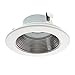 Elco Lighting EL993NW Recessed Phenolic Trim, Nickel Baffle, 4-Inch, White Trim