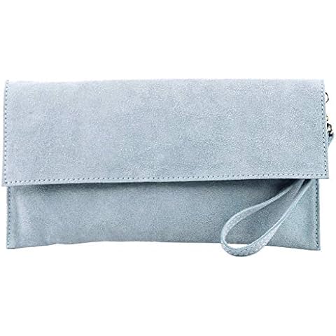 Modamoda de Ice Blue Suede Clutch Bag Cover