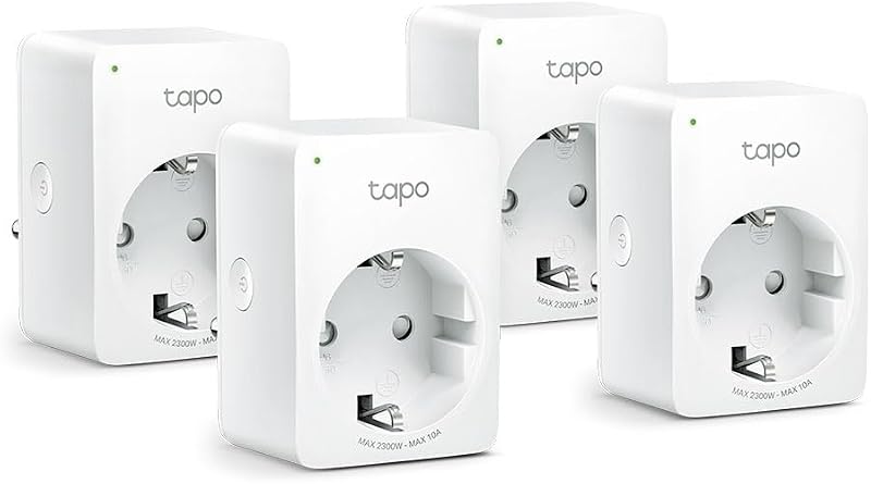 TP-Link Tapo P100 Okos WiFi Konnektor 4 db-os Csomag - Alexa és Google Home Kompatibilis, Távirányítható, Hangvezérelhető, Hub Nélküli