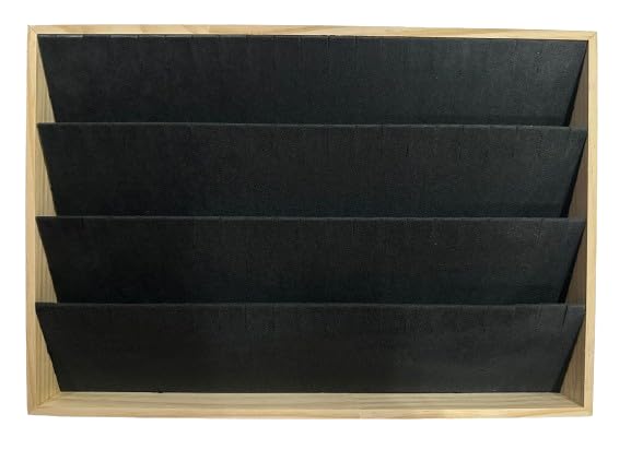 Image of Wooden Earring Velvet Jewelry Drawer Organizer Tray Stackable
