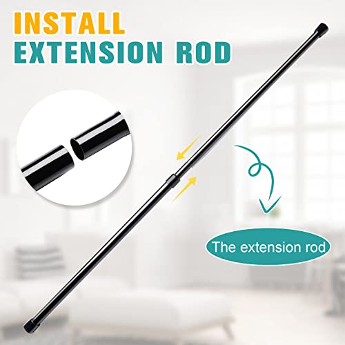 2Pcs Spring Tension Curtain Rod，28-43 Inches Adjustable Expandable Pressure Black Curtain Tension Rods For Kitchen, Bathroom, Window,Home #TOP3