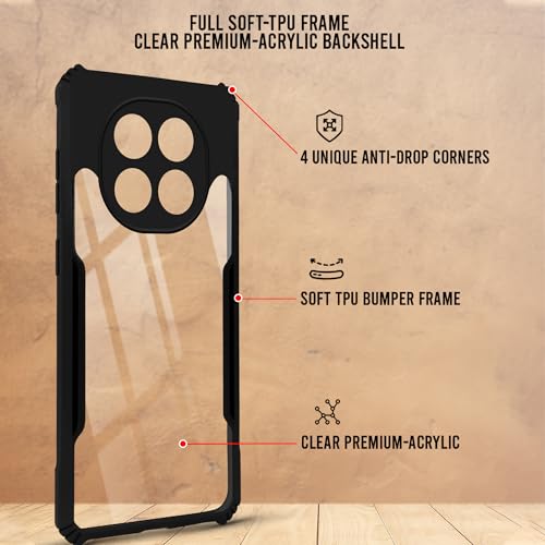 Image of Jkobi Hybrid Back Cover Case for Poco M8 5G (Shockproof with Polycarbonate Clear Panel | Professional Black)