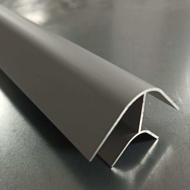 4x1000mm, 4 barras de 1m de perfil aluminio curvo 90º radio corto, ANODIZADO PLATA, para mobiliario CAMPER, H1, H2, H3. Para contrachapado o policarbonato de 15mm o 16mm. OPCIÓN DE CORTE A MEDIDA.