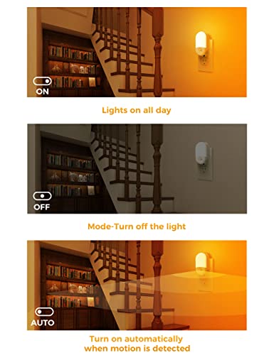 Image of L LOHAS LED Motion Sensor Night Light, Amber Night Lights Plug into Wall,2P