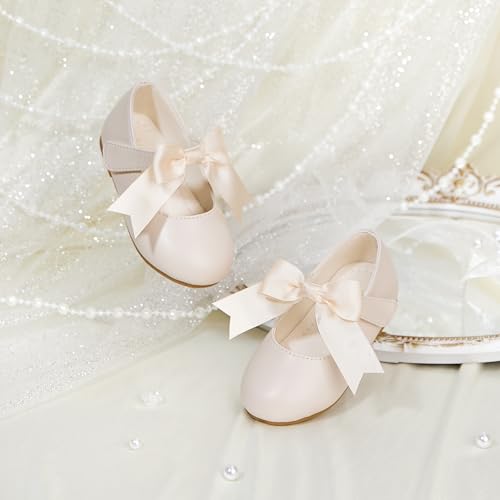 Image of PHIRAMIN Tollder Girl Dress Shoes - Little Girl Ballet Flats for Wedding Party