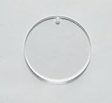 15pcs Clear Blank Acrylic Round Circle Key Chains - Acrylic Tags, Laser Cut Round Sheet with Hole (1.0