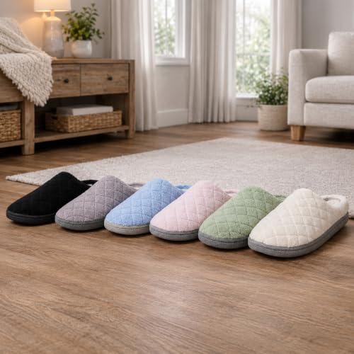 Image of Leslie Terry Clog House Shoes with Memory Foam, Indoor Slippers with Wide Widths