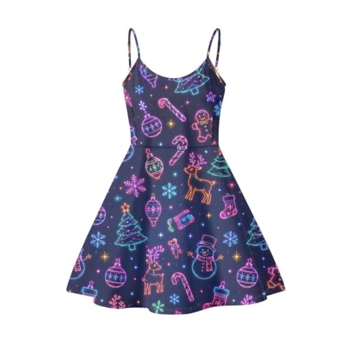 Image of Women's Spaghetti Strap Dress Summer Casual Swing Sundress Girls Beachwear Swing Mini Dress