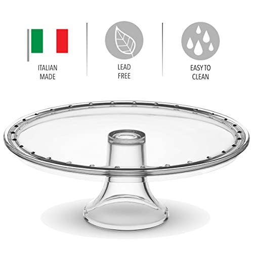 Godinger Cake Stand, Crystal Glass Footed Cake Plate Serving Platter - Made in Italy - Image 4
