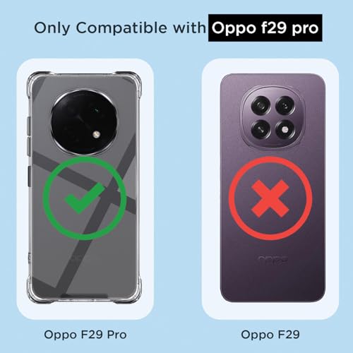 Image of Amazon Basics Back Cover for Oppo F29 Pro 5G PC + TPU Clear Transparent Raised Edges Shockproof Protective Phone Bumper Case(Transparent)