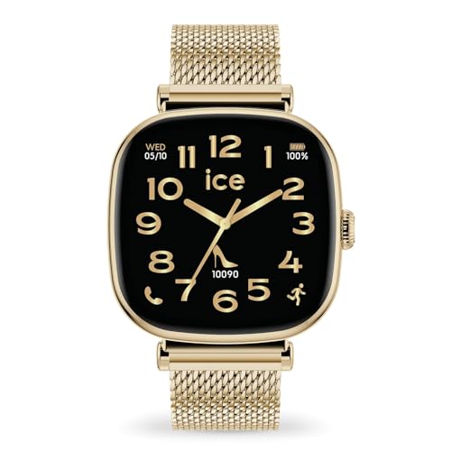 ICE-WATCH - Ice Smart 2.0 Gold Milanese - Montre connectée carrée dorée pour Femme avec Bracelet en Acier Inoxydable - 025234 (1.70 Pouces)
