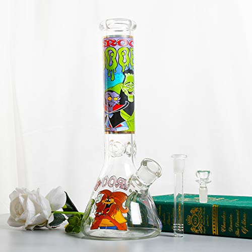 REANICE Durchmesser Bongs 35cm Recycler Glas Wasserpfeife Bong mit Downstem Bowl Cartoon Bubblers Pipes – Bild 8