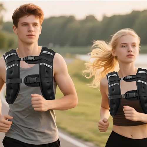 2026 New Weighted Vest, 6lb/8lb/12lb/16lb/20lb/30lb for Men, Women with Reflective Stripe, Weight Vests Adjustable for Workout, Strength Training, Running, Fitness, Muscle Building, Weight Loss - Image 7