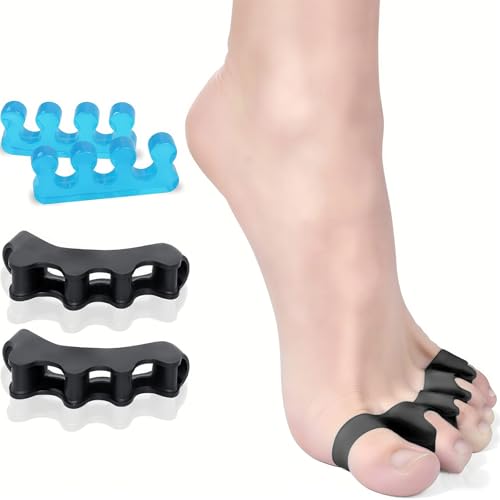 CHGEO Medical Grade Silicone Toe Separators & Spacers for Women and Men – Doctor Recommended Bunion Corrector, Hammer Toe Straightener, Plantar Fasciitis Relief – Running & Pedicures