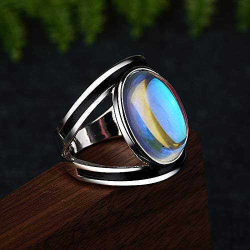 Kuyiuif Vintage Silver Ring Sterling Silver Moon Moonstone Ring for Women Gemstone Boho Jewelry Wedding Bridal Ring (US 8)4
