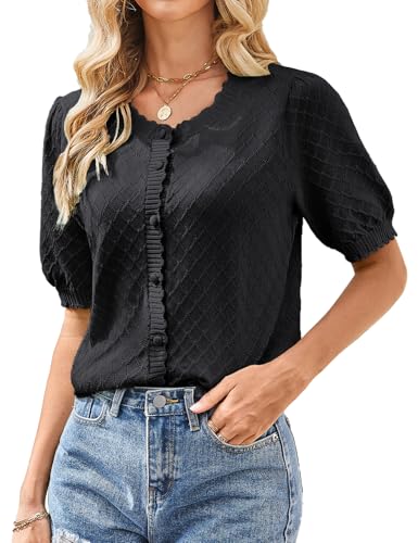 GRACE KARIN Women's Black Cardigan Lightweight Casual Cropped Knit Summer Bolero Shrug Tops for Women UK Black XL