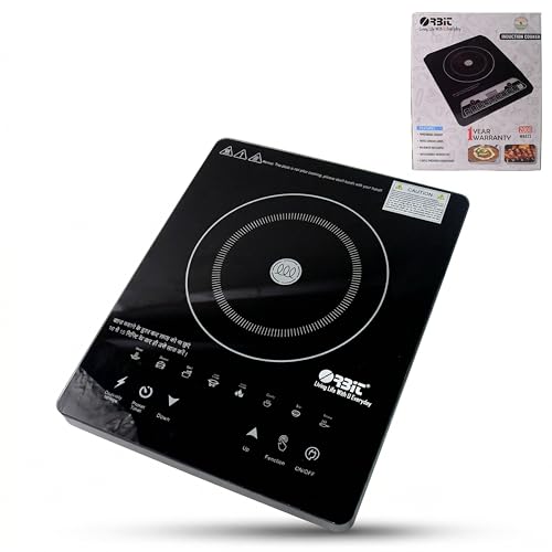 Mabron 2000W Induction Cooktop Portable Electric Stove | Touch Control with Multiple Cooking Modes, Fast Heating, Energy Efficient Black Glass Induction Cooker for Home Kitchen Use