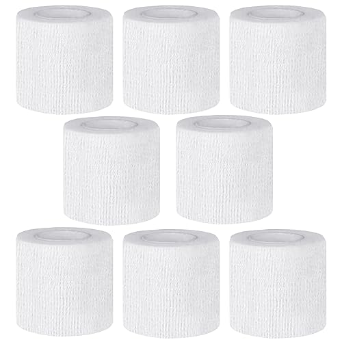CIYAGPOOU Self Adhesive Bandage Wrap,2 Inch White Elastic Cohesive Bandages, Vet Wrap for Dogs,Tattoo Grip Sports Breathable Tape Bulk for First Aid, Wrist Sprains Protection