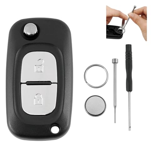 For Mercedes Citan Key Fob For Key Fob mercedes citan For mercedes citan key and Renault Clio Megane Kangoo Modus 2 Buttons Car Key Fob Case Shell Battery CR2032 Pin Removal Tool