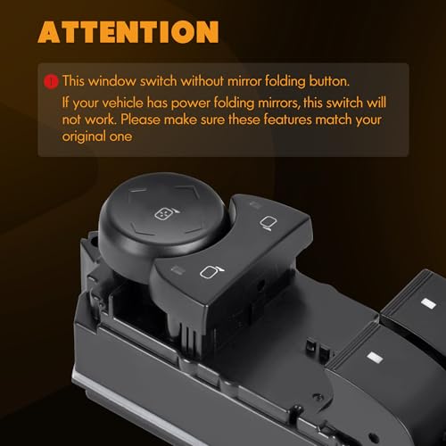 20835552 Front Driver Side Master Power Window Switch and Door Lock Window Control Switch Fit for 2007-2014 Chevy Silverado Tahoe Suburban Avalanche & GMC Sierra Yukon, 2009-2014 Cadillac Escalade by YBC - Image 9