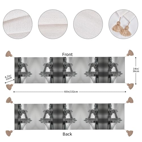 Chemin de table en macramé avec pompons faits main pour mariages et réceptions d'exception - 5