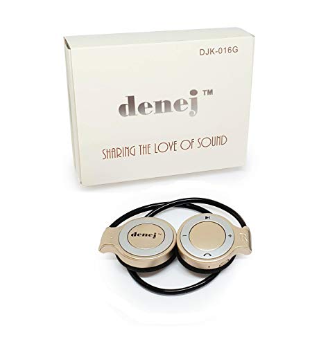 Denej Gold Mini On Ear Bluetooth Wireless Headphones Gift Set - 20 Hr
