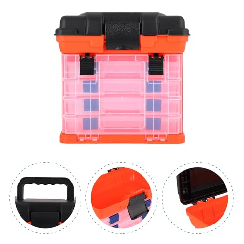 Boîte rangement accessoires pêche orange grand volume pour outils - 7