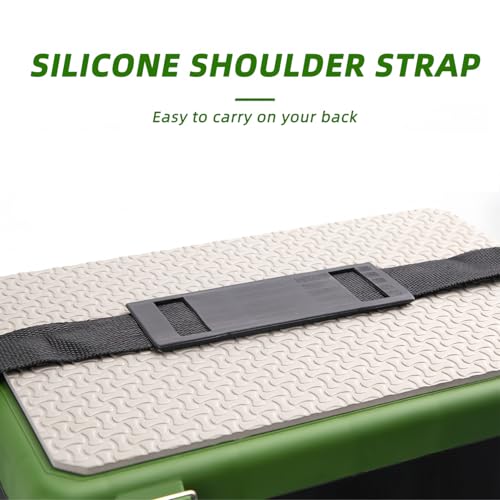 Fishing Seat Chair Box Tackle Box Padded Strap Seat Rig Sea Bag Compartment Case Storage Shoulder Strap Carry With Green Cushioned Foam Lure Trays Organizer Adjustable Divider River Carry Compartment - Image 6