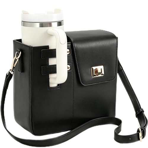 Image of Asaint Stanley Cup Purse Crossbody Bag for 40oz Tumbler with Handle, Water Bottle Purse Pocket Adjustable Strap