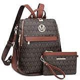MKP Women Fashion Backpack Purse PU Leather Convertible Medium Ladies Rucksack Travel Shoulder Bags Handbag and Purse 2Pcs