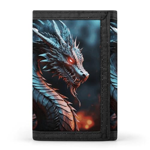 Dragon Trifold Wallet for Men - Money Clip Slim Wallets with Multiple Card Slots Minimalist Small Front Pocket Wallet for Everyday Carry