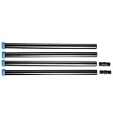 Neewer 2pieces 20inch/50cm Long 15mm Black Aluminum Alloy Rod Set with Rod Connector Bolts for 15mm Rod Support Rail System DSLR Rig Stabilizer