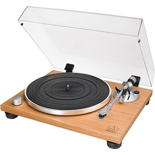 Audio-Technica Lpw30Tkr Fully Manual Belt-Drive Turntable, Simulated Teak Veneer + Cleaning Brush + Adapter Cable #TOP1